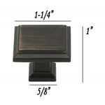 ROMA Solid Square Oil Rubbed Bronze Finish Cabinet Drawer Knob